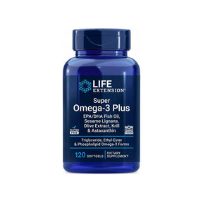 Life Extension Super Omega-3 Plus 120 softgels bottle front label
