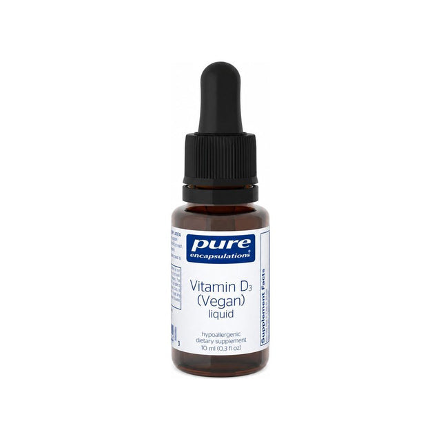 Pure Encapsulations Vitamin D3 (Vegan) Liquid 10 mL front bottle label