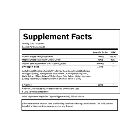 Doctor's Blend Cardio 911 Beets Plus supplement facts panel listing ingredients and serving size