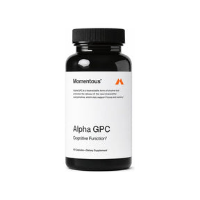 Momentous Alpha GPC Capsules bottle on a clean white background