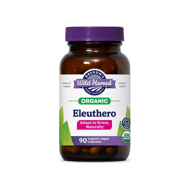 Oregon's Wild Harvest Eleuthero 90 capsules front bottle label