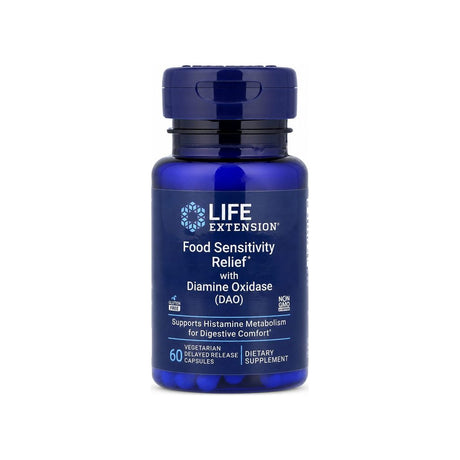 Life Extension Food Sensitivity Relief DAO 60 capsule bottle front label