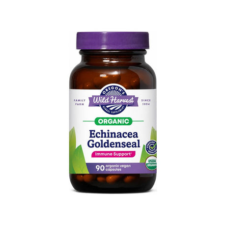 Oregon's Wild Harvest Echinacea Goldenseal 90 capsule bottle front label