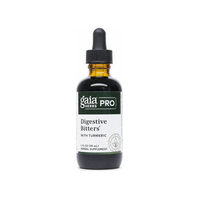 Gaia Herbs Pro Digestive Bitters with Turmeric 2 fl oz front bottle label