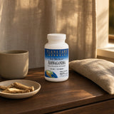 Planetary Herbals Ashwagandha 570mg 120 Tablets bottle angled on white background