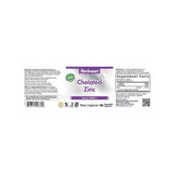 Bluebonnet Chelated Zinc 30mg supplement facts panel listing ingredients, dosage, and serving size