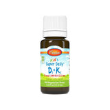 Carlson Kid's Super Daily D3 + K2 drops bottle, 0.34 fl oz with 360 vegetarian drops