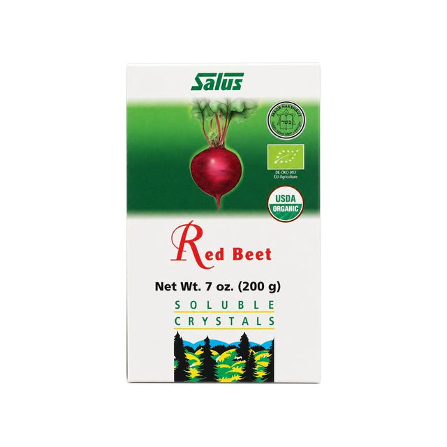Gaia Herbs Salus Red Beet Crystals 7 oz jar front with USDA Organic badge