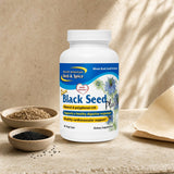 North American Herb & Spice Raw Black Seed Plus bottle side label with suggested use directions