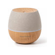 Plant Therapy Drift Linen Diffuser with linen top and warm wood-grain-print base