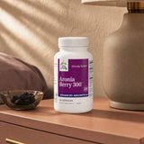 Terry Naturally Aronia Berry 300 bottle on white background with vegan and Non-GMO label details