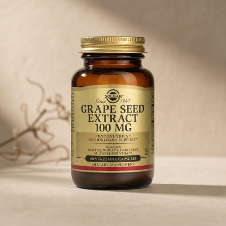 Solgar Grape Seed Extract 100 mg bottle on white background