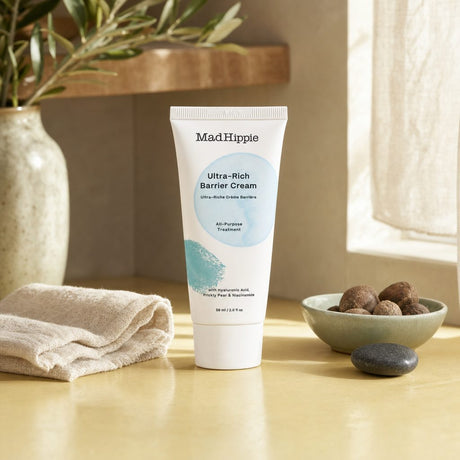Mad Hippie Ultra-Rich Barrier Cream tube with rich cream texture detail