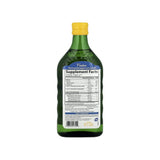 Carlson Norwegian Cod Liver Oil Lemon supplement facts panel listing ingredients and serving size