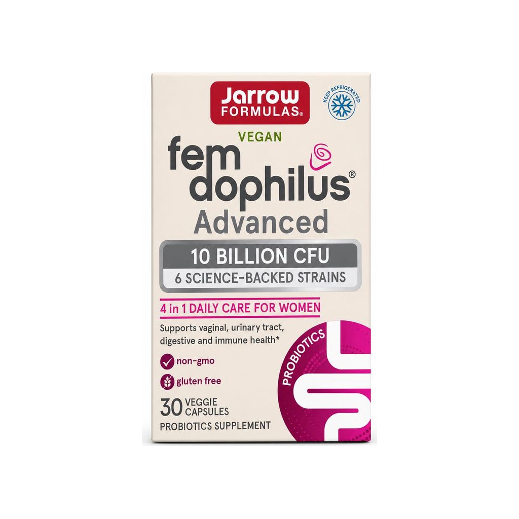 Jarrow Formulas Fem-Dophilus Advanced 10 Billion CFU refrigerated probiotic front box