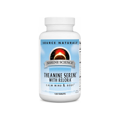 Source Naturals Theanine Serene with Relora 120 tablets front bottle label