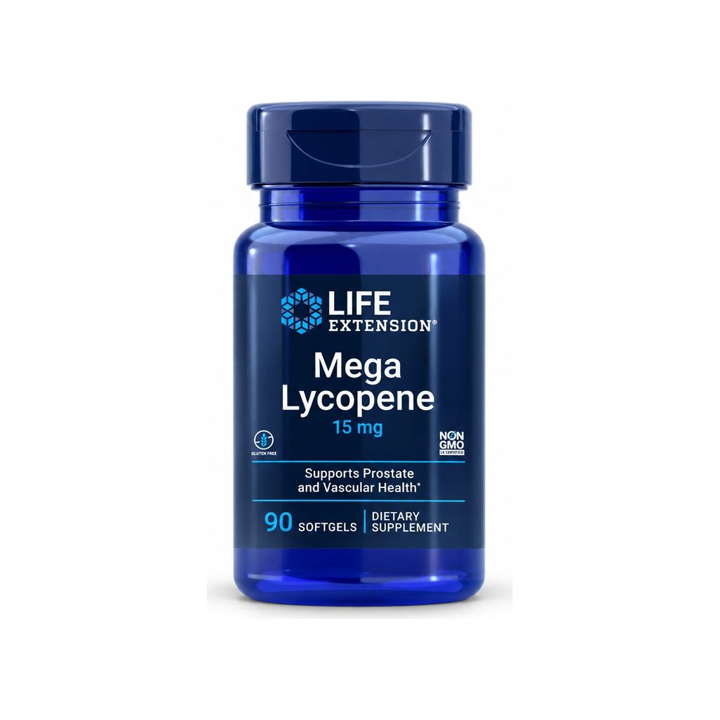 Life Extension Mega Lycopene 15 mg 90 softgels bottle front label