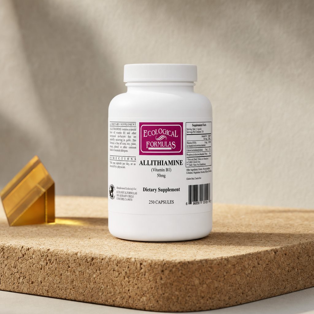 Ecological Formulas All Thiamine 50 mg 250 capsules back bottle label