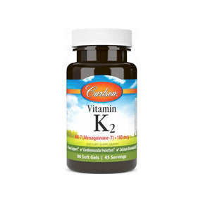 Carlson Vitamin K2 MK-7 180 mcg Softgels 90-count bottle front label