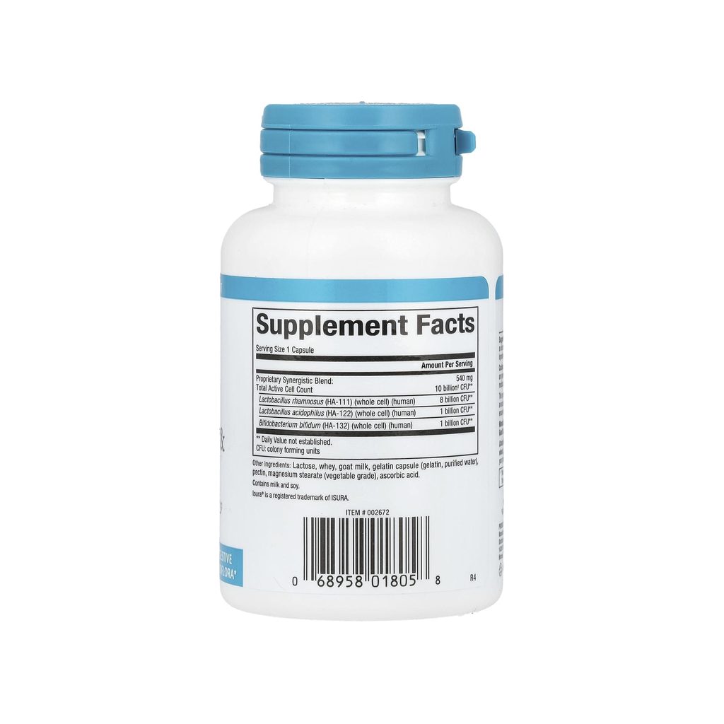 Natural Factors Acidophilus & Bifidus Double Strength 10 Billion supplement facts panel