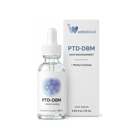 InfiniWell PTD-DBM scalp serum 25 mL dropper bottle and box