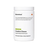 Momentous Creatine Chews 150-tablet jar front label with flavor and creatine details