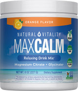 Natural Vitality MAXCALM Powder, Orange 8 oz jar, new packaging