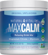 Natural Vitality MAXCALM Powder — MAXCALM Unflavored 8 oz jar, new packaging