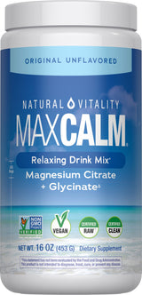 Natural Vitality MAXCALM Powder — MAXCALM Unflavored 16 oz jar, new packaging