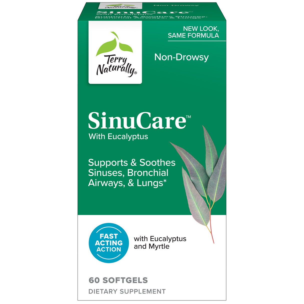 Terry Naturally SinuCare — 60 softgels box, new look packaging