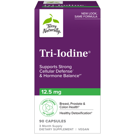 Terry Naturally Tri-Iodine® — 12.5 mg 90 capsules box, new look