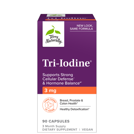 Terry Naturally Tri-Iodine® — 3 mg 90 capsules box, new look